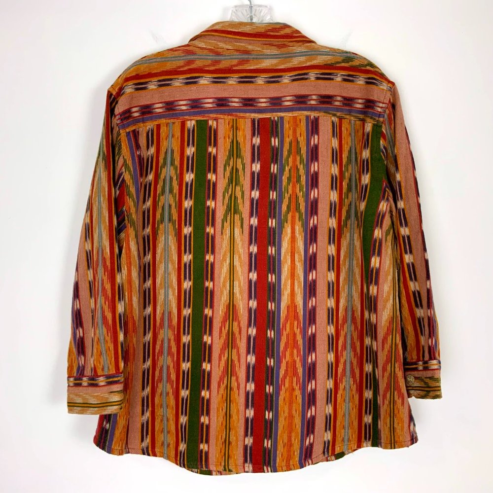 The Territory Ahead Textured Cotton Southwestern Striped Button Up Shirt Sz XL - Picture 8 of 16
